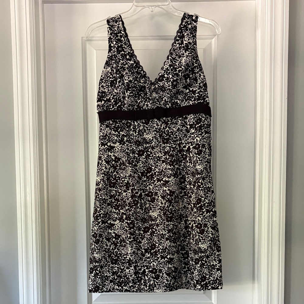 Elegant Black and White Floral Dress